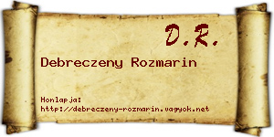 Debreczeny Rozmarin névjegykártya